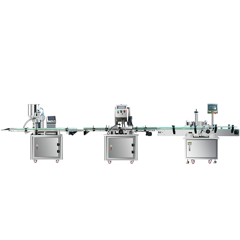 Filling screw cap labeling production line